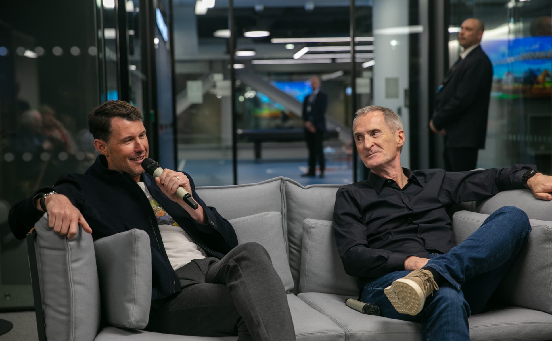 Simon Court in conversation with Rob Small, founder of Miniclip, at the Founder's Legacy book launch